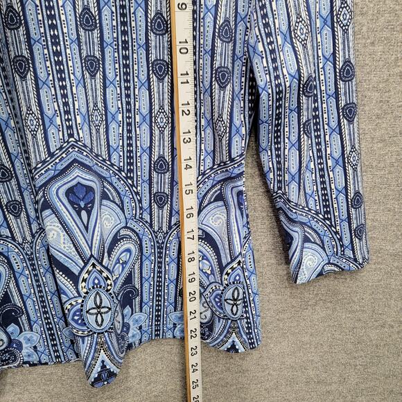 J. MCLAUGHLIN BLUE 3/4 SLEEVE TOP, SIZE XS - Picture 7 of 7